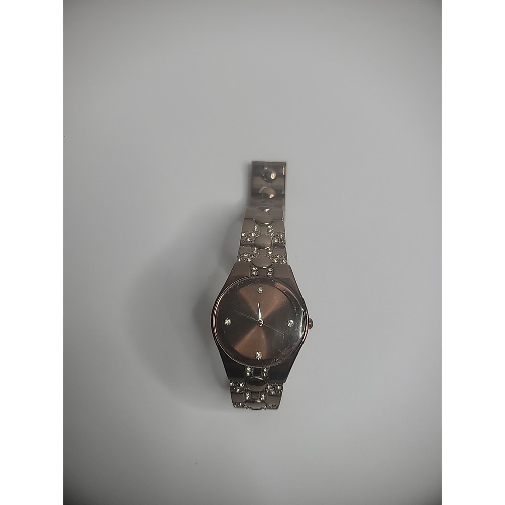 Vintage Allude Wristwatch Watch Womens Analog Bronze Crystals Skeleton Jewelry